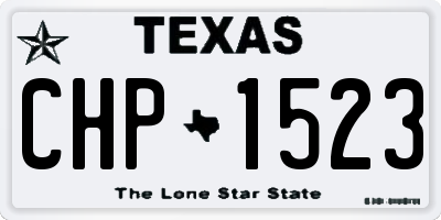 TX license plate CHP1523
