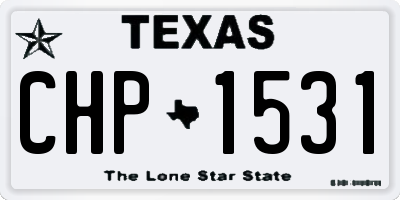 TX license plate CHP1531