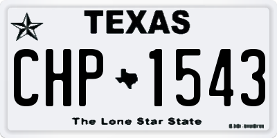 TX license plate CHP1543