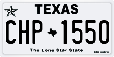 TX license plate CHP1550