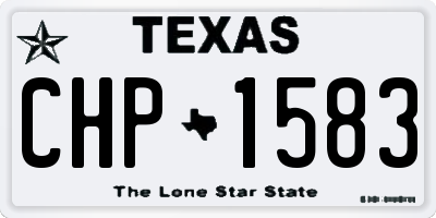 TX license plate CHP1583