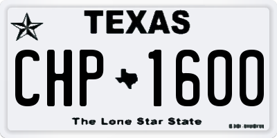 TX license plate CHP1600