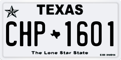 TX license plate CHP1601