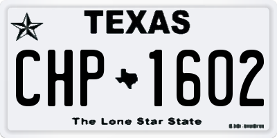 TX license plate CHP1602