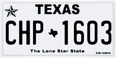 TX license plate CHP1603