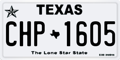 TX license plate CHP1605