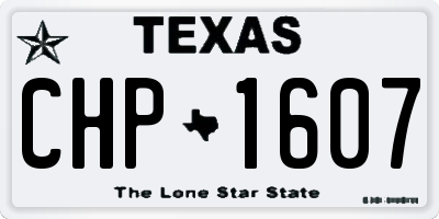 TX license plate CHP1607