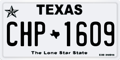 TX license plate CHP1609
