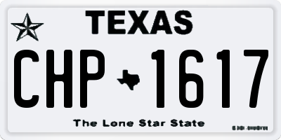 TX license plate CHP1617