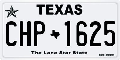 TX license plate CHP1625