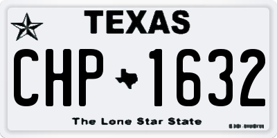 TX license plate CHP1632