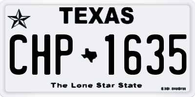TX license plate CHP1635