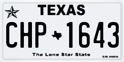TX license plate CHP1643