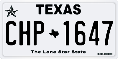 TX license plate CHP1647