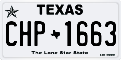 TX license plate CHP1663