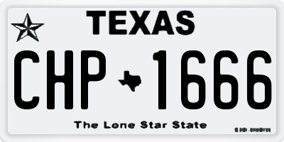 TX license plate CHP1666