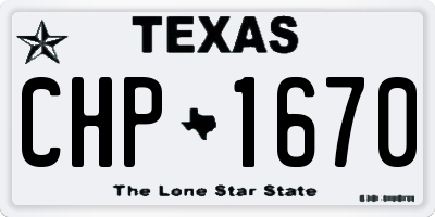 TX license plate CHP1670