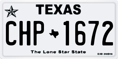 TX license plate CHP1672