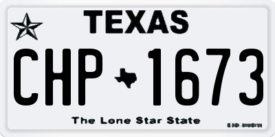 TX license plate CHP1673