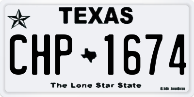 TX license plate CHP1674