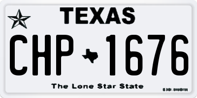 TX license plate CHP1676