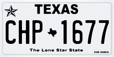 TX license plate CHP1677