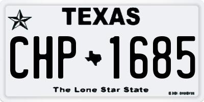 TX license plate CHP1685