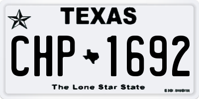 TX license plate CHP1692
