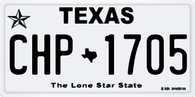 TX license plate CHP1705