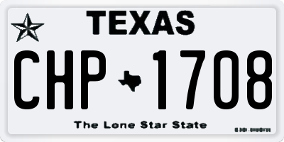 TX license plate CHP1708