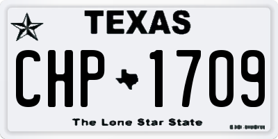 TX license plate CHP1709