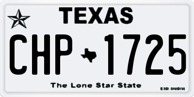 TX license plate CHP1725