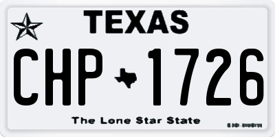 TX license plate CHP1726