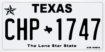 TX license plate CHP1747