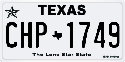 TX license plate CHP1749