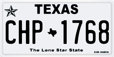 TX license plate CHP1768