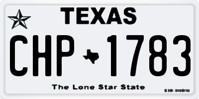 TX license plate CHP1783