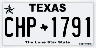 TX license plate CHP1791