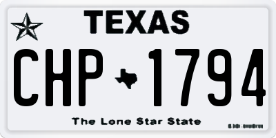 TX license plate CHP1794