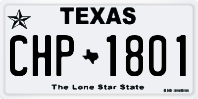 TX license plate CHP1801