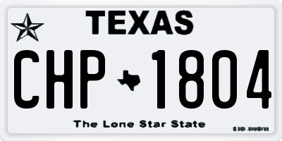 TX license plate CHP1804