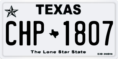 TX license plate CHP1807