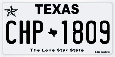 TX license plate CHP1809
