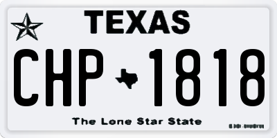 TX license plate CHP1818