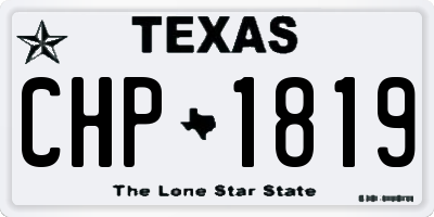 TX license plate CHP1819