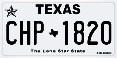 TX license plate CHP1820