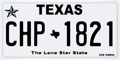 TX license plate CHP1821