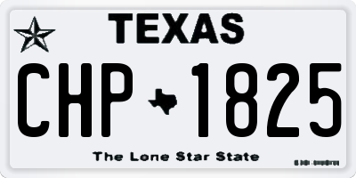 TX license plate CHP1825