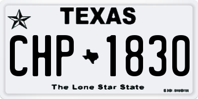 TX license plate CHP1830