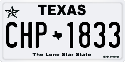 TX license plate CHP1833